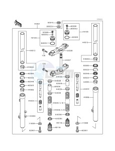 KX 80 R T [KX80 SMALL AND BIG WHEEL] (R1-T1) [KX80 SMALL AND BIG WHEEL] drawing FRONT FORK-- KX80-T1- -