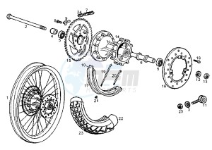 SENDA SM X-TREM - 50 cc drawing REAR WHEEL