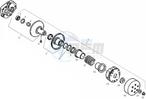 ATLANTIS BULLET - 50 cc VTHAL1AE2 Euro 2 2T AC ESP drawing Secondary pulley (Positions)