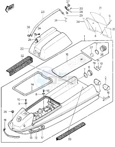 JS 440 A [JS440] (A9-A10) [JS440] drawing HULL_ENGINE HOOD   -- 84-86 JS440-A8_A9_A10- -