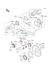 KL 650 A [KLR 650] (A6F-A7F) A6F drawing STARTER MOTOR