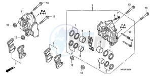 CBR1000RRA UK - (E / HRC MKH) drawing FRONT BRAKE CALIPER