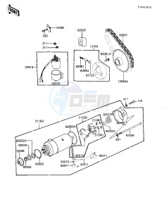 KZ 250 L [CSR BELT] (L1) [CSR BELT] drawing STARTER MOTOR_STARTER CLUTCH