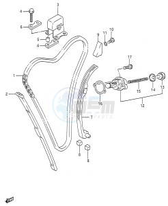 GSX600F (E28) Katana drawing CAM CHAIN (MODEL J K L M N P R S)