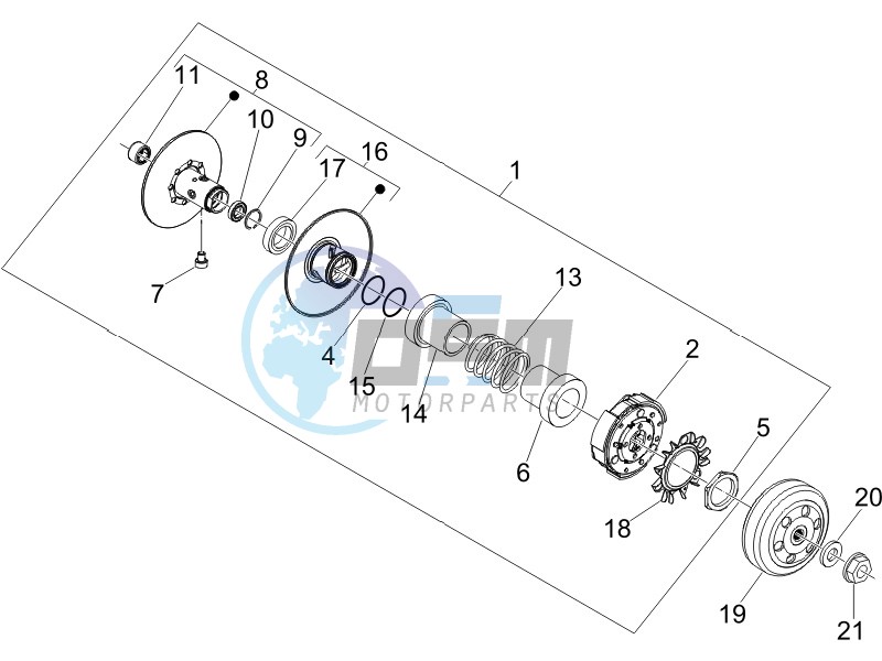 Driven pulley