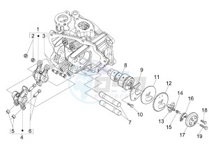 MP3 300 4t 4v ie lt ibrido drawing Camshaft - Rocking levers support unit