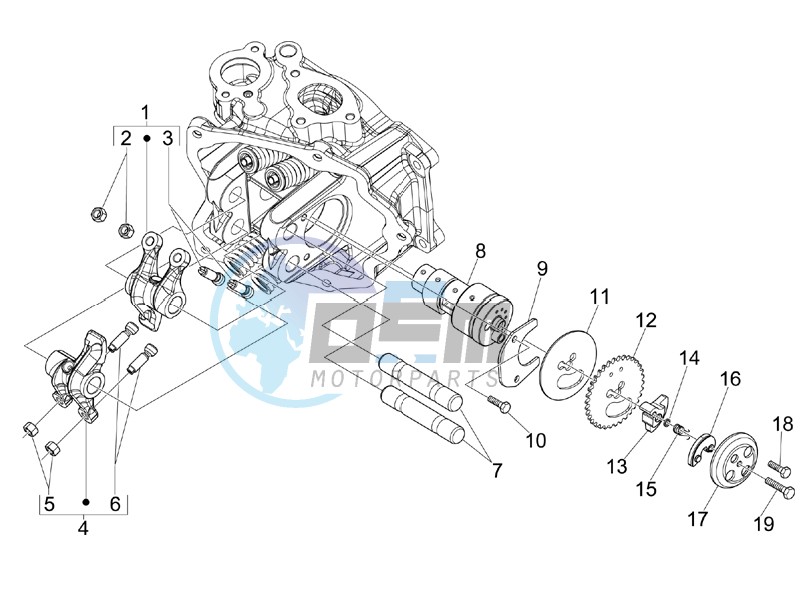 Camshaft - Rocking levers support unit