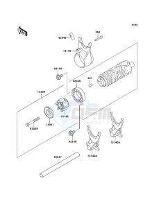 KLE500 KLE500B6F GB XX (EU ME A(FRICA) drawing Gear Change Drum/Shift Fork(s)