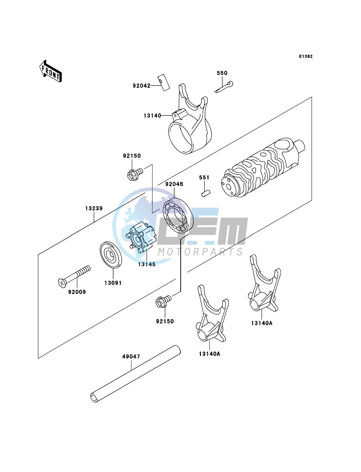 Gear Change Drum/Shift Fork(s)