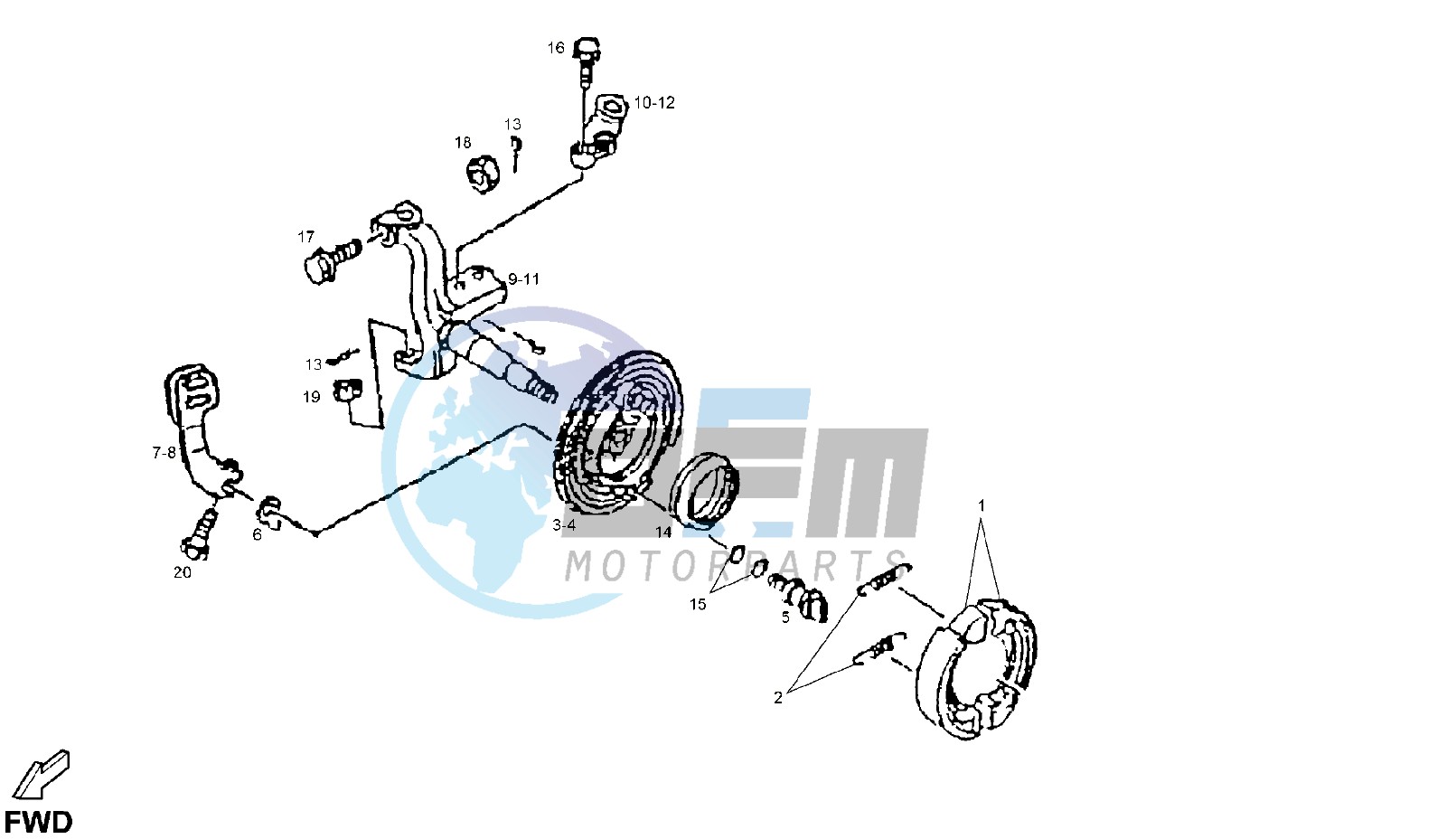 BRAKE SHOES HOLDER DRUM BRAKE