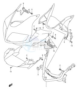 SV650 (E2) drawing COWLING INSTALLATION PARTS (WITH COWLING)