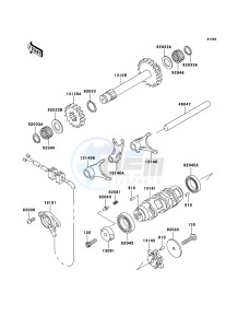 KLF300 4x4 KLF300C6F EU GB drawing Gear Change Drum/Shift Fork(s)