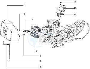 Zip 50 freno a disco drawing Cylinder head - Cooling hood - Inlet and induction pipe