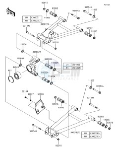 MULE PRO-DXT KAF1000BHF EU drawing Rear Suspension