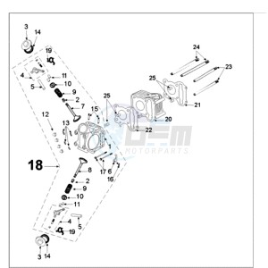 VIVA 3 L 50 4T drawing CYLINDER HEAD / CYLINDER