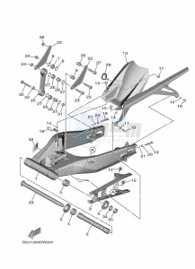 TRACER 9 MTT890 (B5U1) drawing REAR ARM