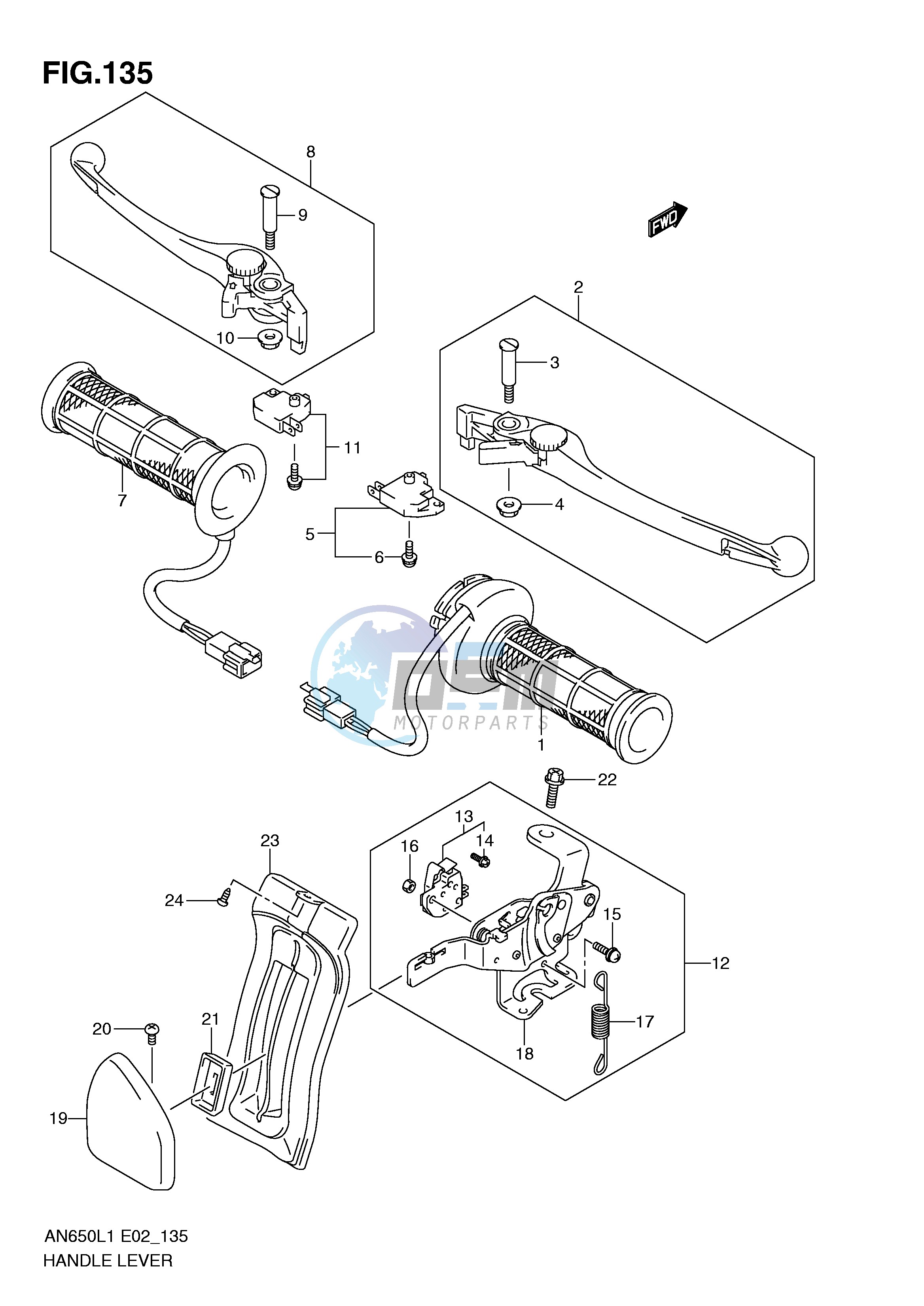 HANDLE LEVER (AN650AL1 E19)