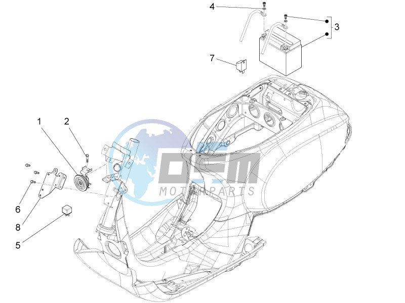 Control switches - Battery - Horn