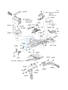 ZX 600 P [NINJA ZX-6R] (7F-8FA) P7F drawing FRAME FITTINGS-- REAR- -