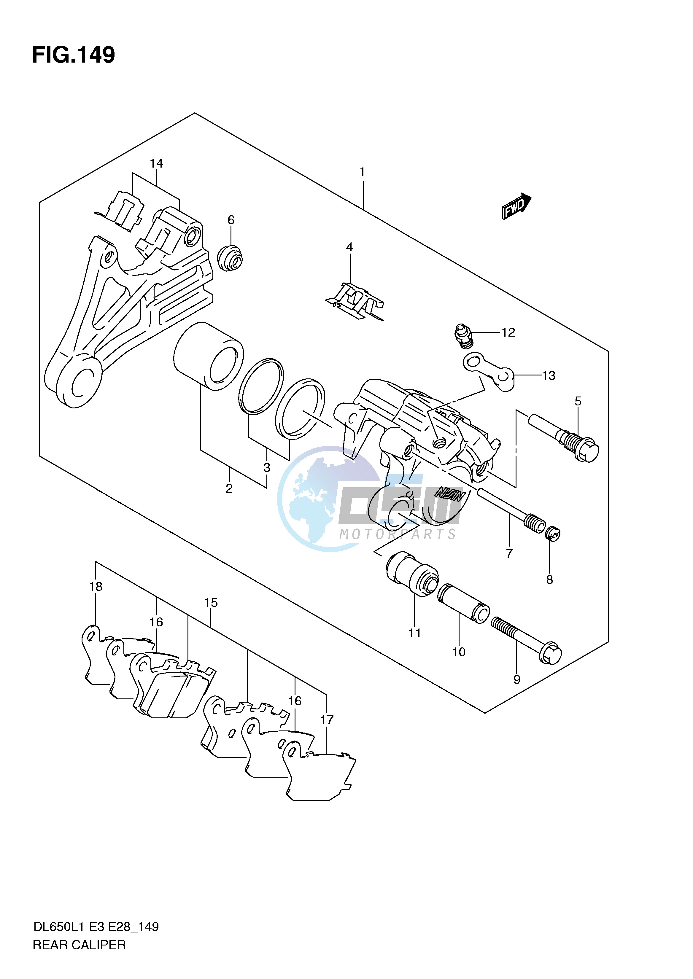 REAR CALIPER (DL650L1 E28)