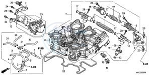 VFR1200FF VFR1200F UK - (E) drawing THROTTLE BODY