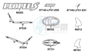 PEOPLE S 300 I drawing Emblem - Stripe