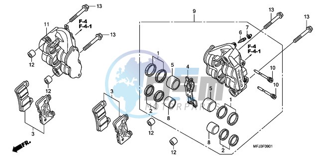 FRONT BRAKE CALIPER (CBR600RR9,A/RA9,A)