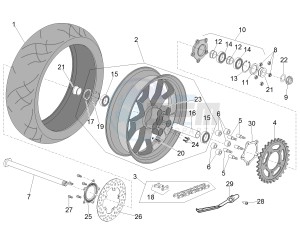 RSV4 1000 Racing Factory L.E. (APAC) (AUS, CP, Ja, MY, NZ, RI, VN) drawing Rear wheel