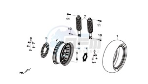 JOYMAX Z 300I ABS (L9) EU drawing R. WHEEL - RR. CUSHION