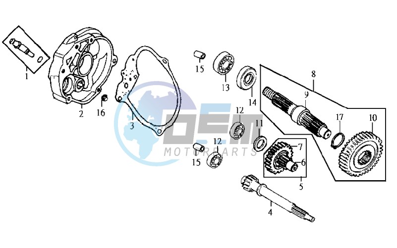 CRANKCASE - DRIVE SHAFT - CRANKCASE