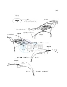 KVF 750 C [BRUTE FORCE 750 4X4I] (C6F-C7F) C6F drawing DECALS-- SILVER- --- C6F- -