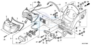 VT750C2BB Shadow E drawing TAILLIGHT (VT750C2B/C2S)