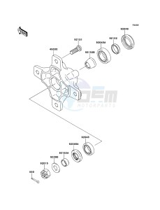 KFX450R KSF450BEF EU drawing Front Hub