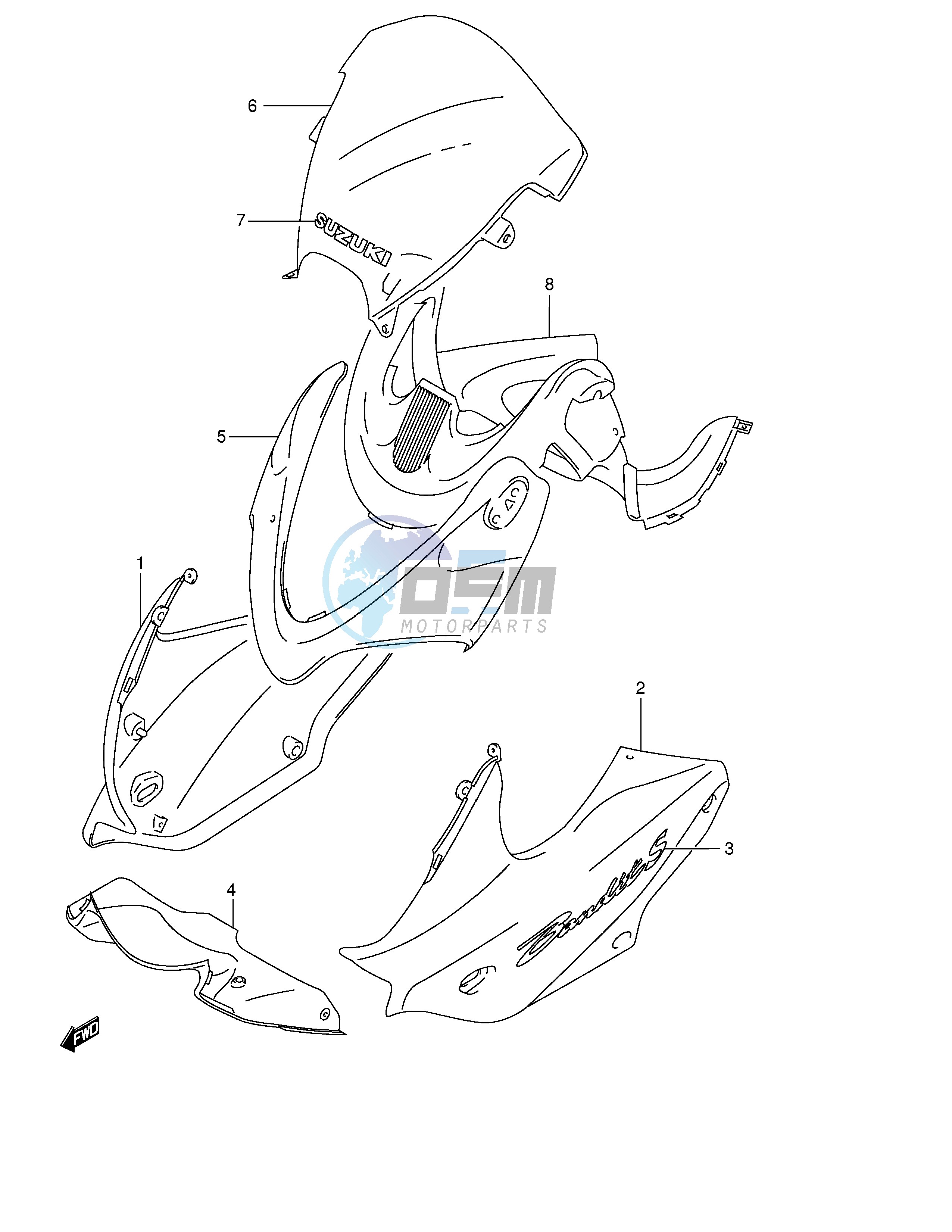 COWLING BODY (GSF600SK4 SUK4)