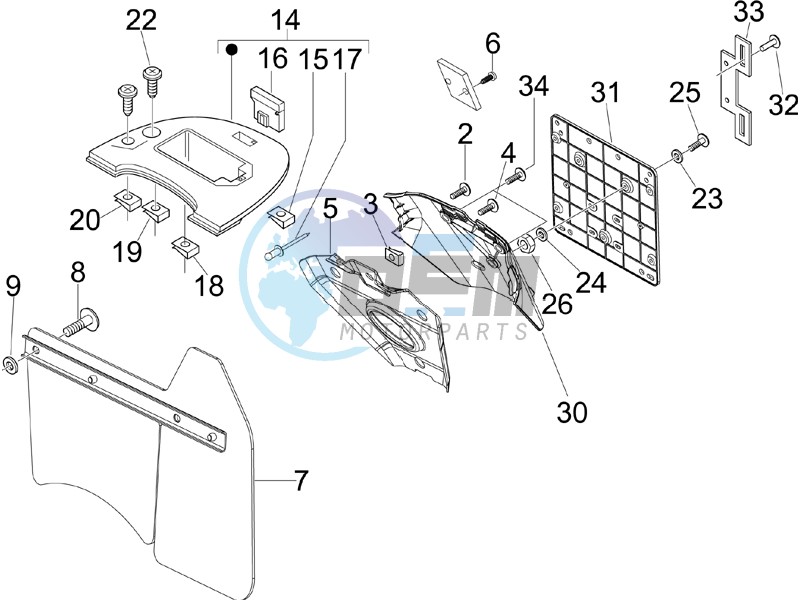 Rear cover - Splash guard