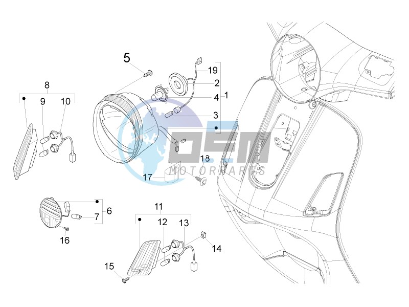 Front headlamps - Turn signal lamps