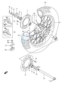 DR350 (E3) drawing REAR WHEEL (MODEL L M N P)