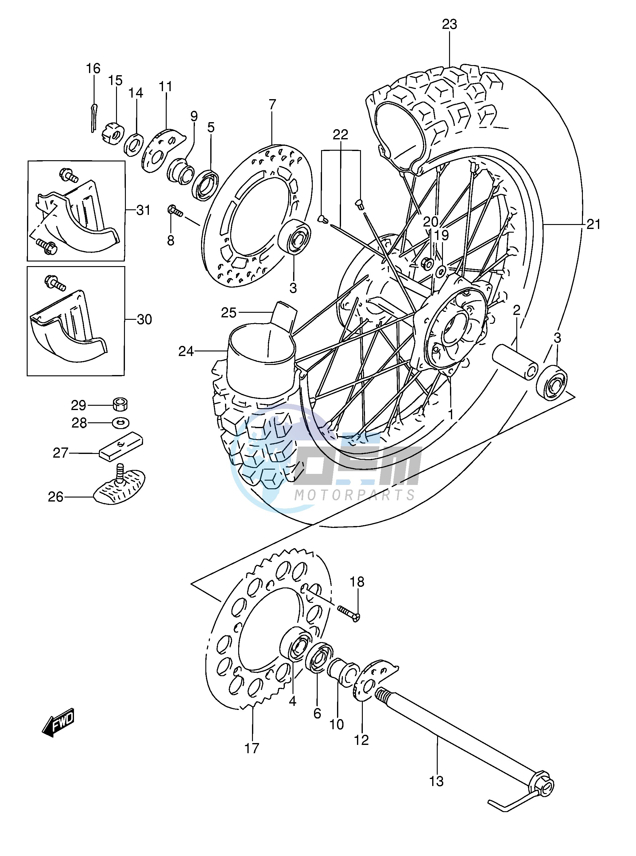 REAR WHEEL (MODEL L M N P)