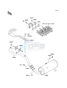 MULE 4010 DIESEL 4x4 KAF950FCF EU drawing Muffler(s)