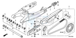 CB600FA3A Europe Direct - (ED / ABS ST 25K) drawing SWINGARM