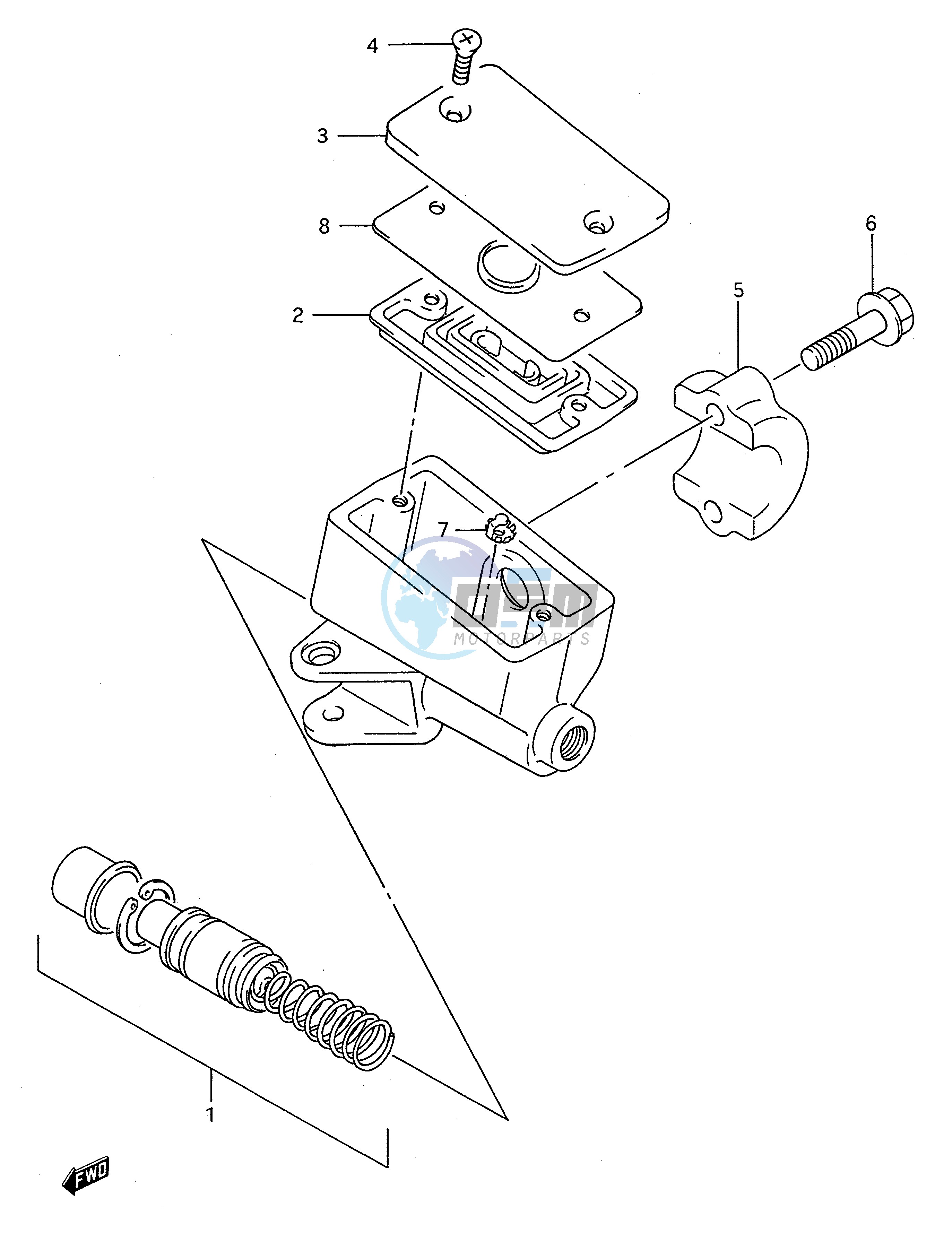 FRONT MASTER CYLINDER (MODEL P R S T)