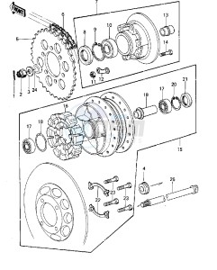 KZ 1000 A [KZ1000] (A1-A2A) [KZ1000] drawing REAR HUB_CHAIN -- 77-78 A1_A2_A2A- -