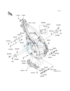 KX 450 D [KX450F] (D7F) D7F drawing FRAME FITTINGS