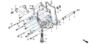 FES150 125 PANTHEON drawing RIGHT CRANKCASE COVER (FES1253-5)(FES1503-5)