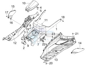 X7 125 ie Euro 3 drawing Central cover - Footrests