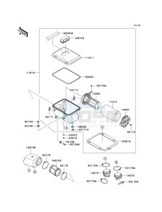 KRF 750 D [TERYX 750 4X4] (D8F) D8F drawing AIR CLEANER