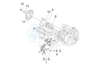 MP3 400 ie lt Touring drawing Camshaft - Rocking levers support unit