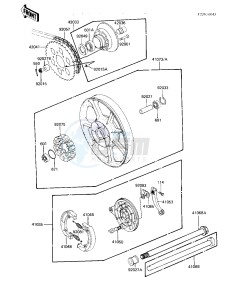 KZ 550 A (A3-A4) drawing REAR WHEEL_HUB_BRAKE_CHAIN -- 82-83 A3_A4- -