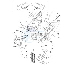 YZ F 450 drawing SIDE COVERS D331 till 8