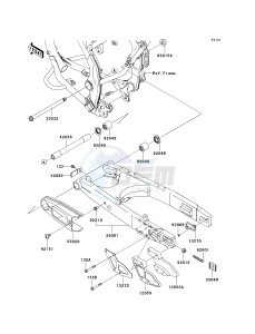 KLX 140 A [KLX140] (A8F-A9FA) A8F drawing SWINGARM